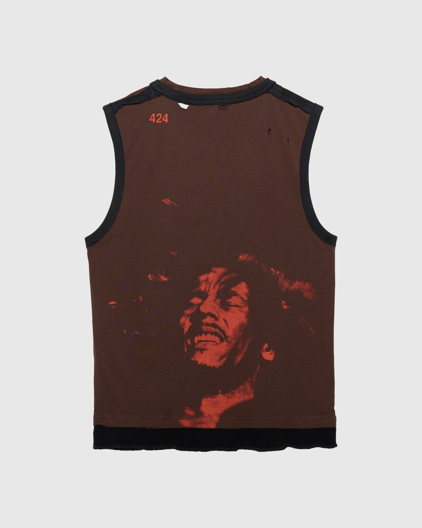 BOB MARLEY RED GRAPHIC TEE IN VINTAGE BROWN