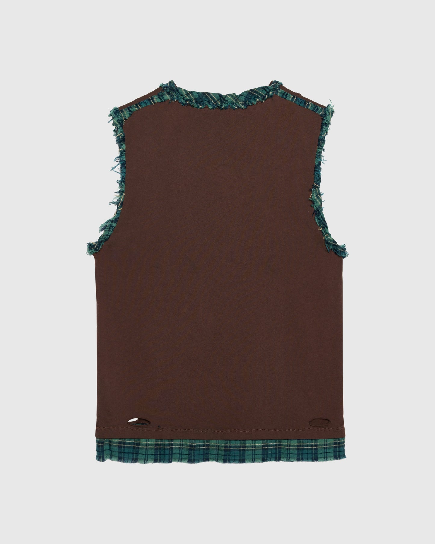 VINTAGE TEE IN WASHED BROWN WITH GREEN FLANNEL