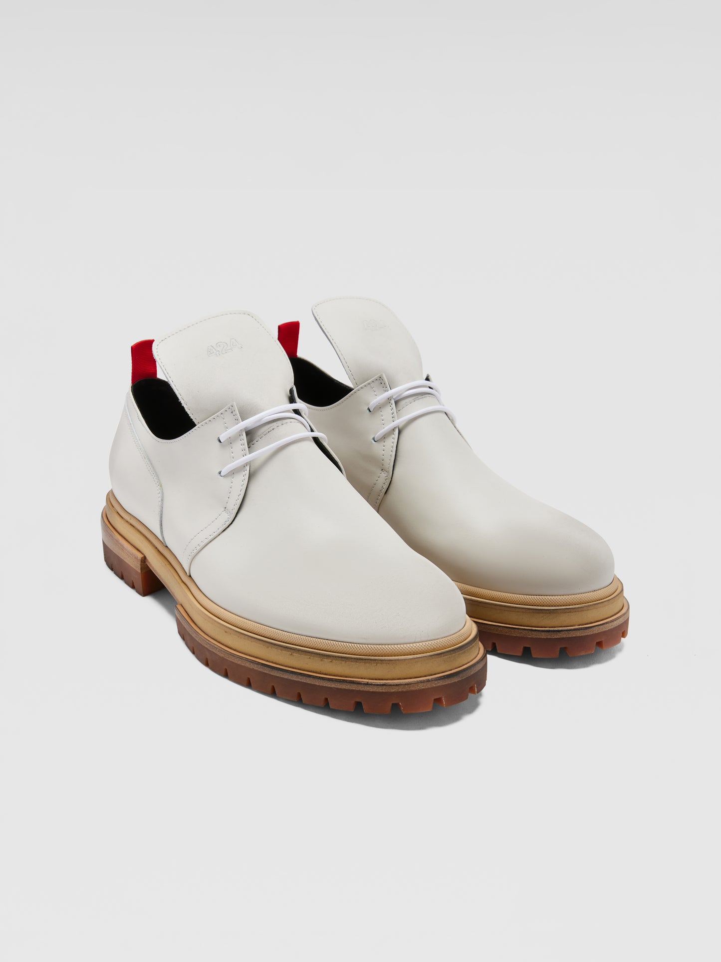 OFFWHITE LEATHER DERBYS