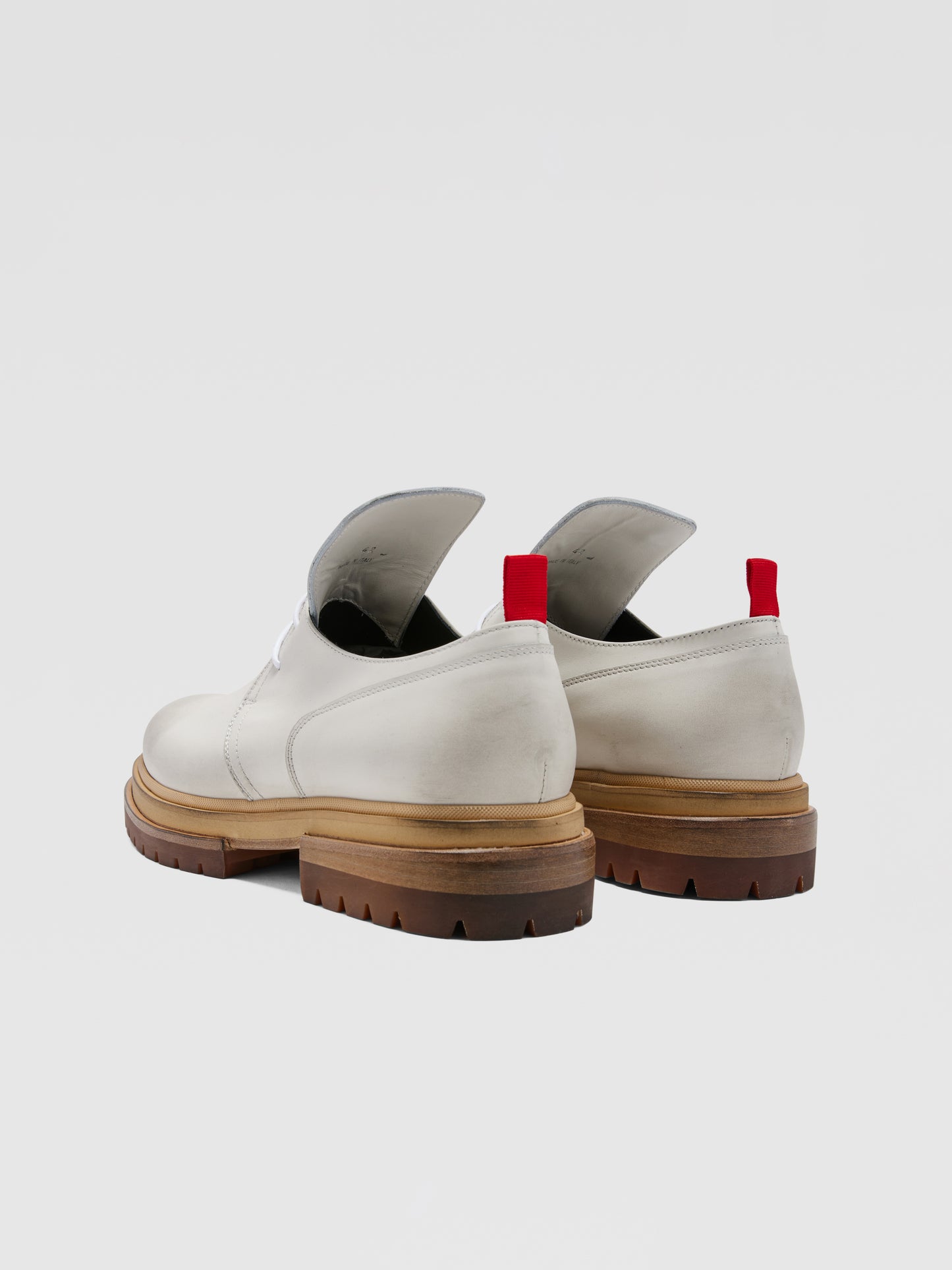 OFFWHITE LEATHER DERBYS