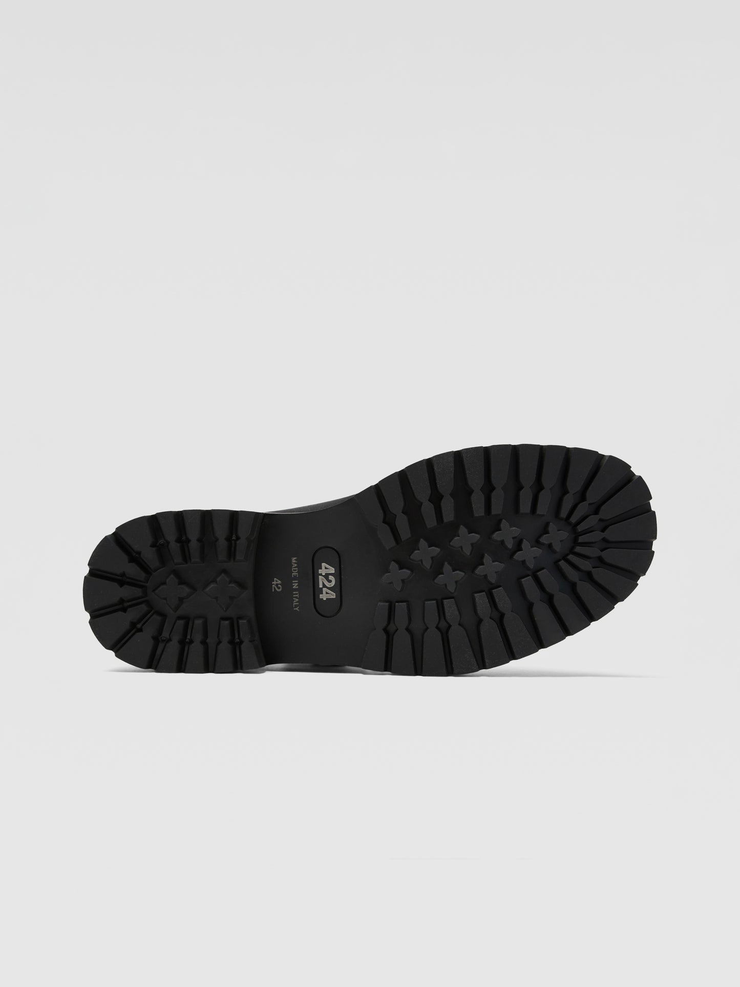 BLACK LEATHER LACE-UP BOOTS