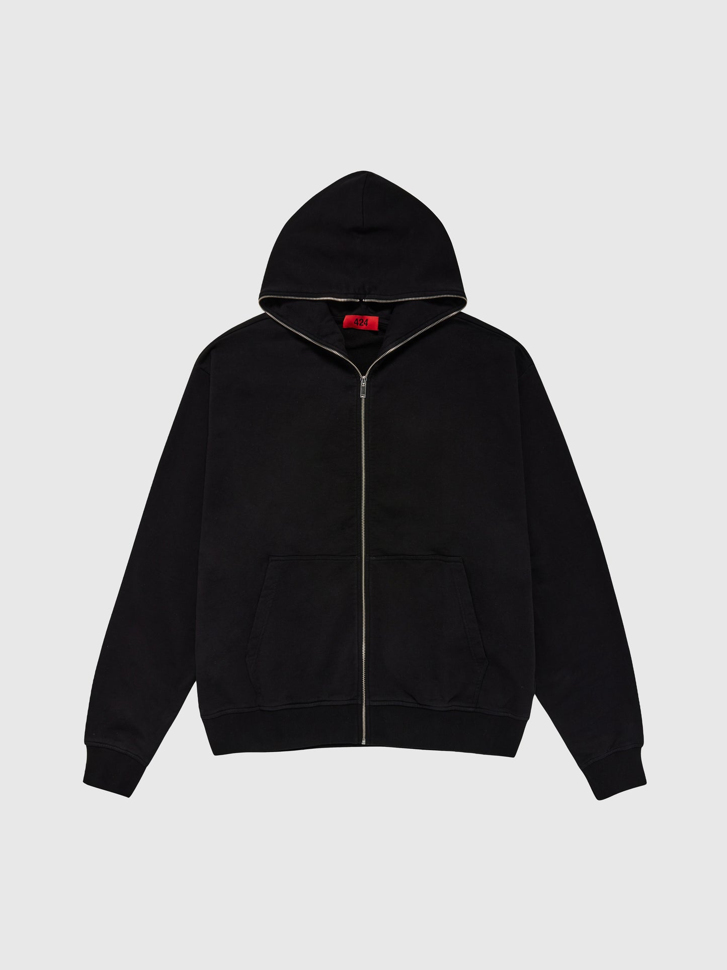 BLACK ZIP UP HOODIE
