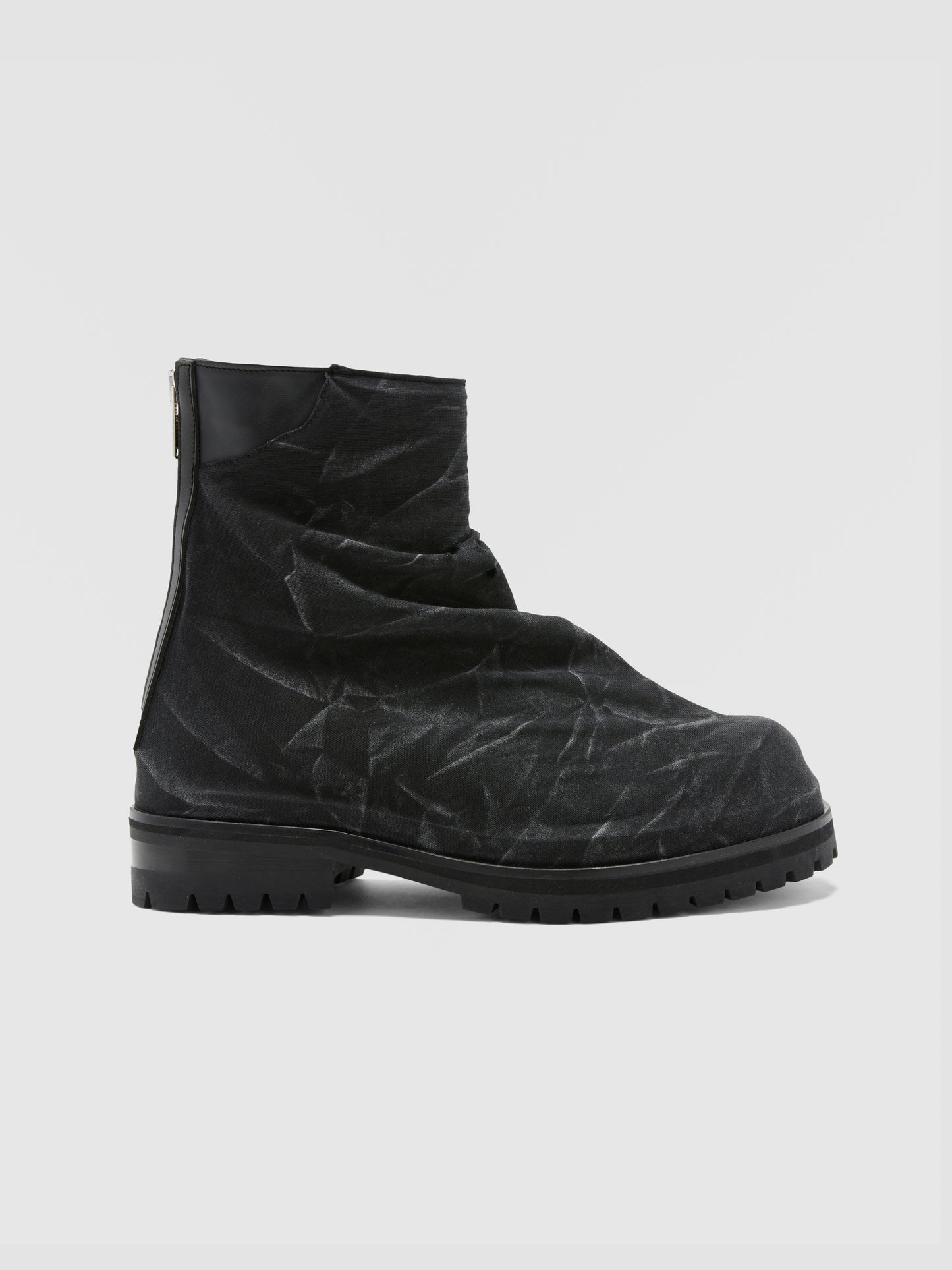 BLACK DISTRESSED OVERLAY MARATHON BOOTS