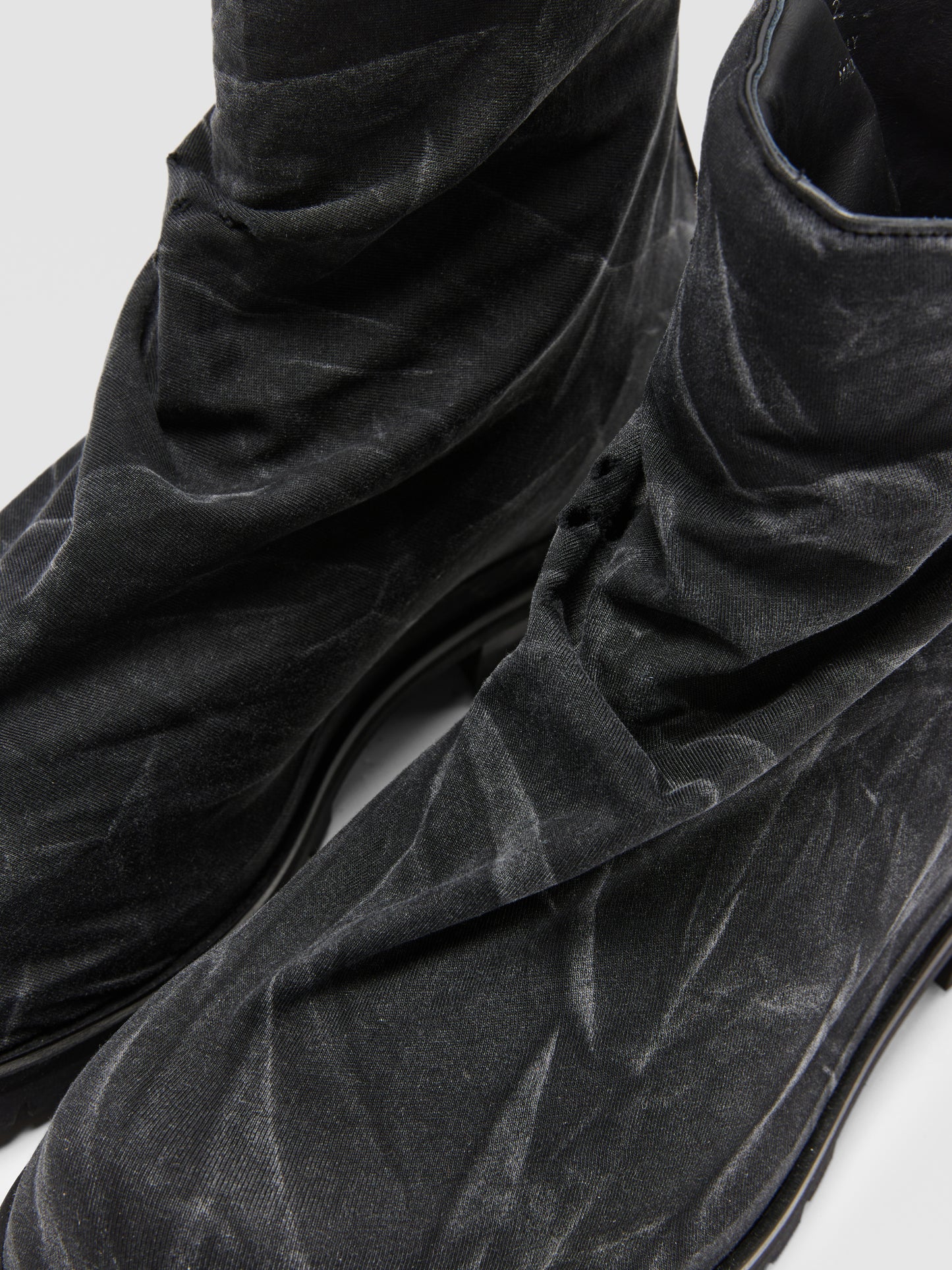 BLACK DISTRESSED OVERLAY MARATHON BOOTS