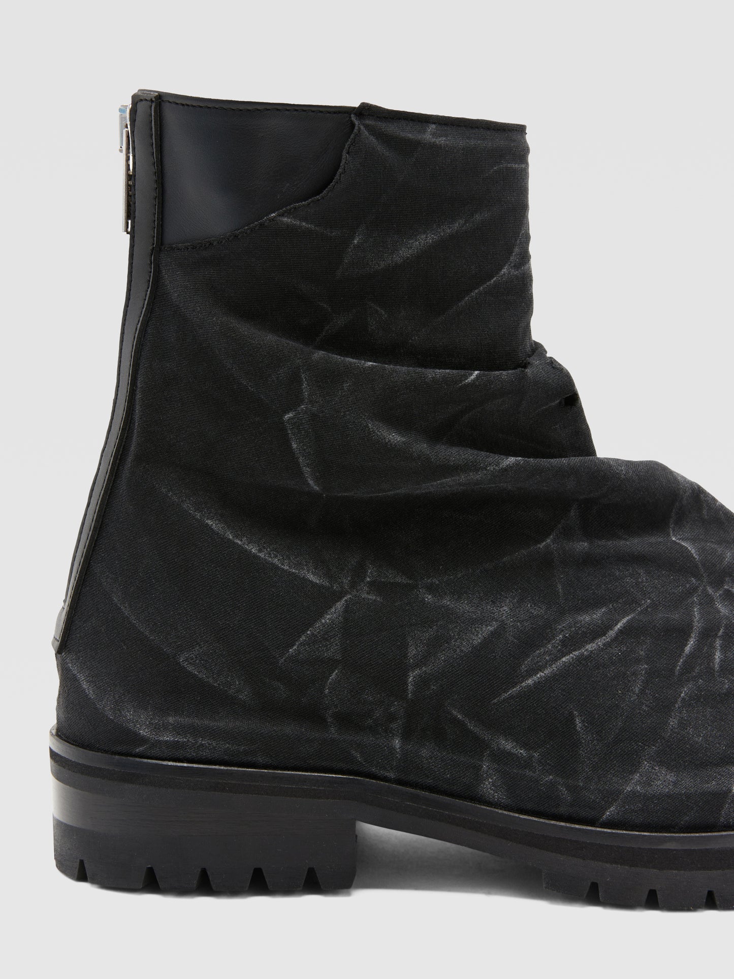 BLACK DISTRESSED OVERLAY MARATHON BOOTS