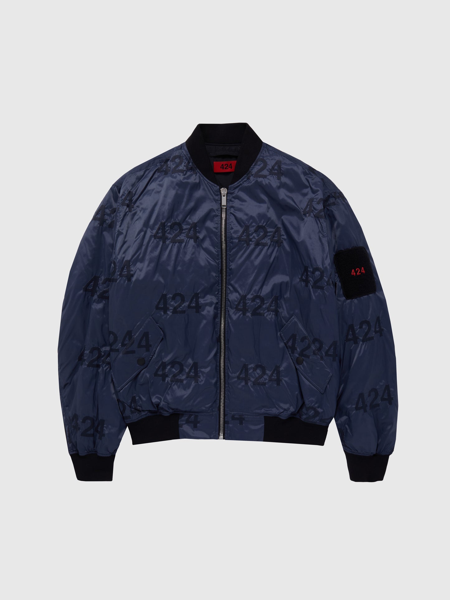 NAVY LOGO BOMBER JACKET