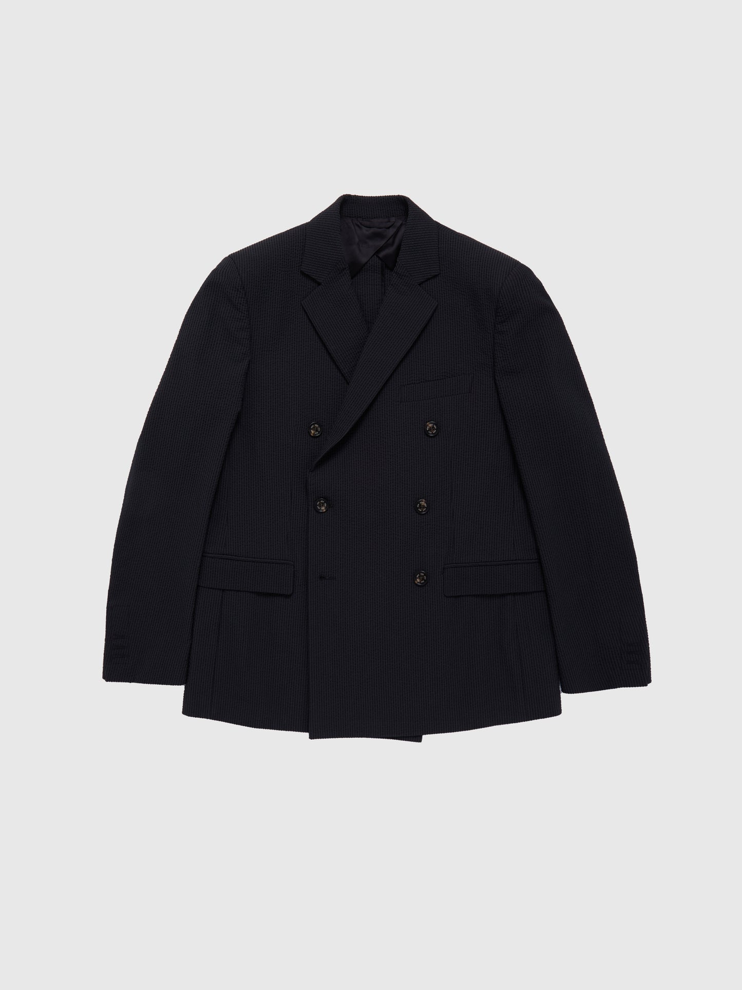 BLACK SLIM PINSTRIPE BLAZER
