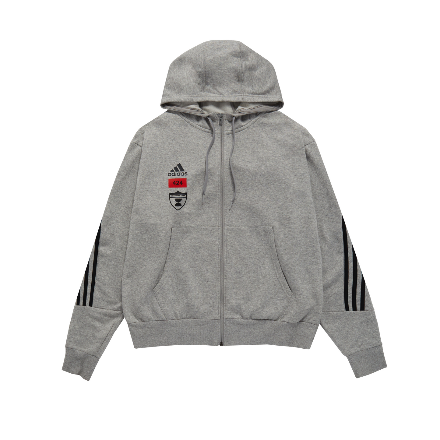 GREY HEATHER ZIP-UP HOODIE
