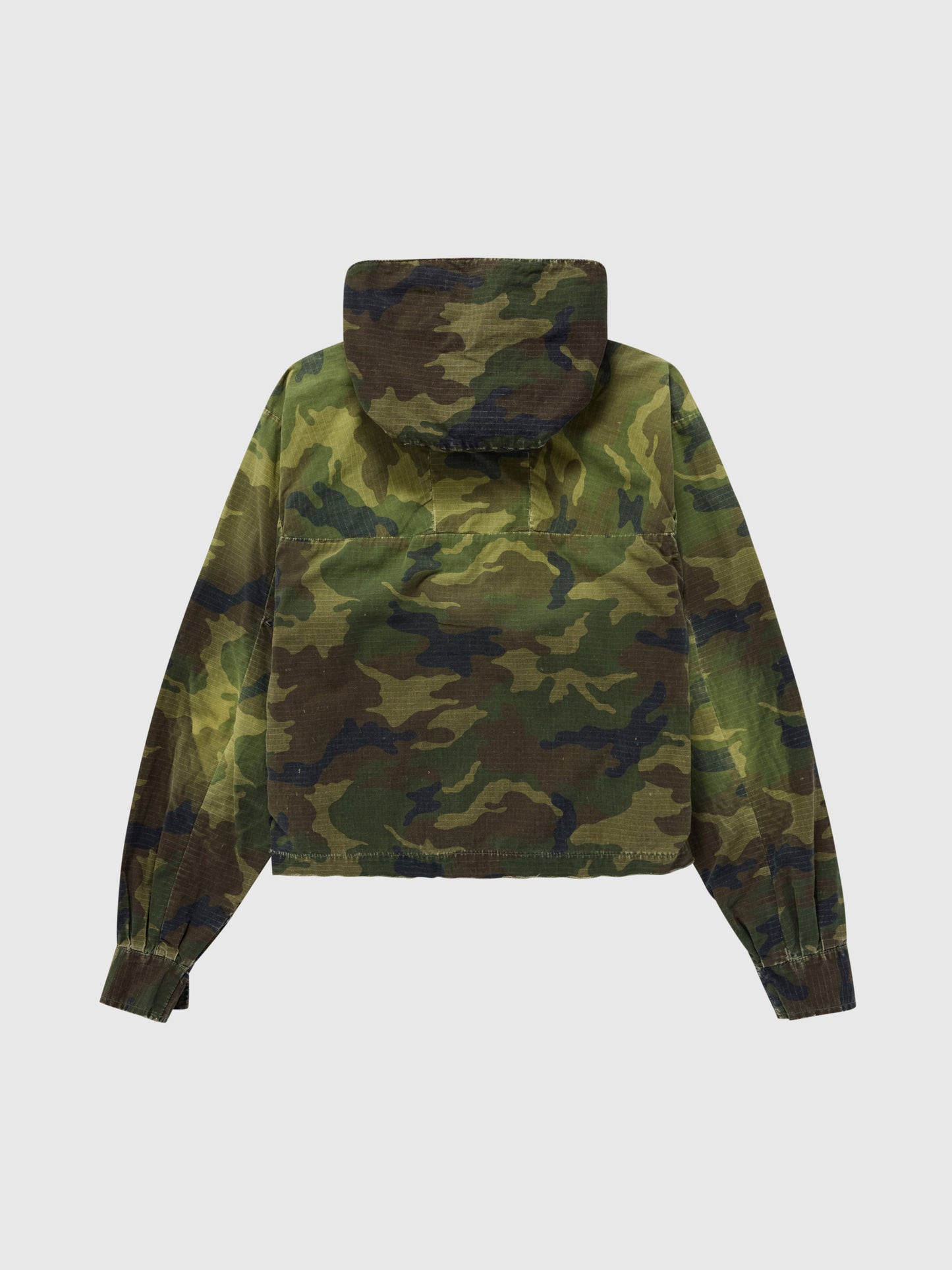 424 Cropped Parka Green Camo Stone Wash