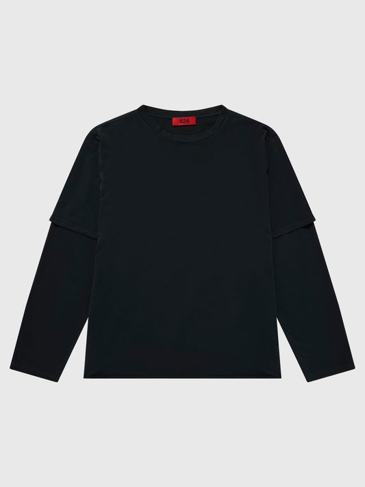 Double-Sleeve T-Shirt in Black