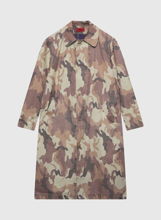 Clean Trench Reversible Brown Reno Camo Stone Washed