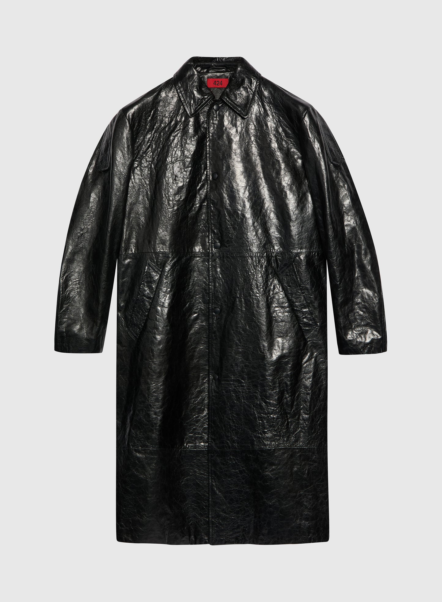 Light Trench Leather Black