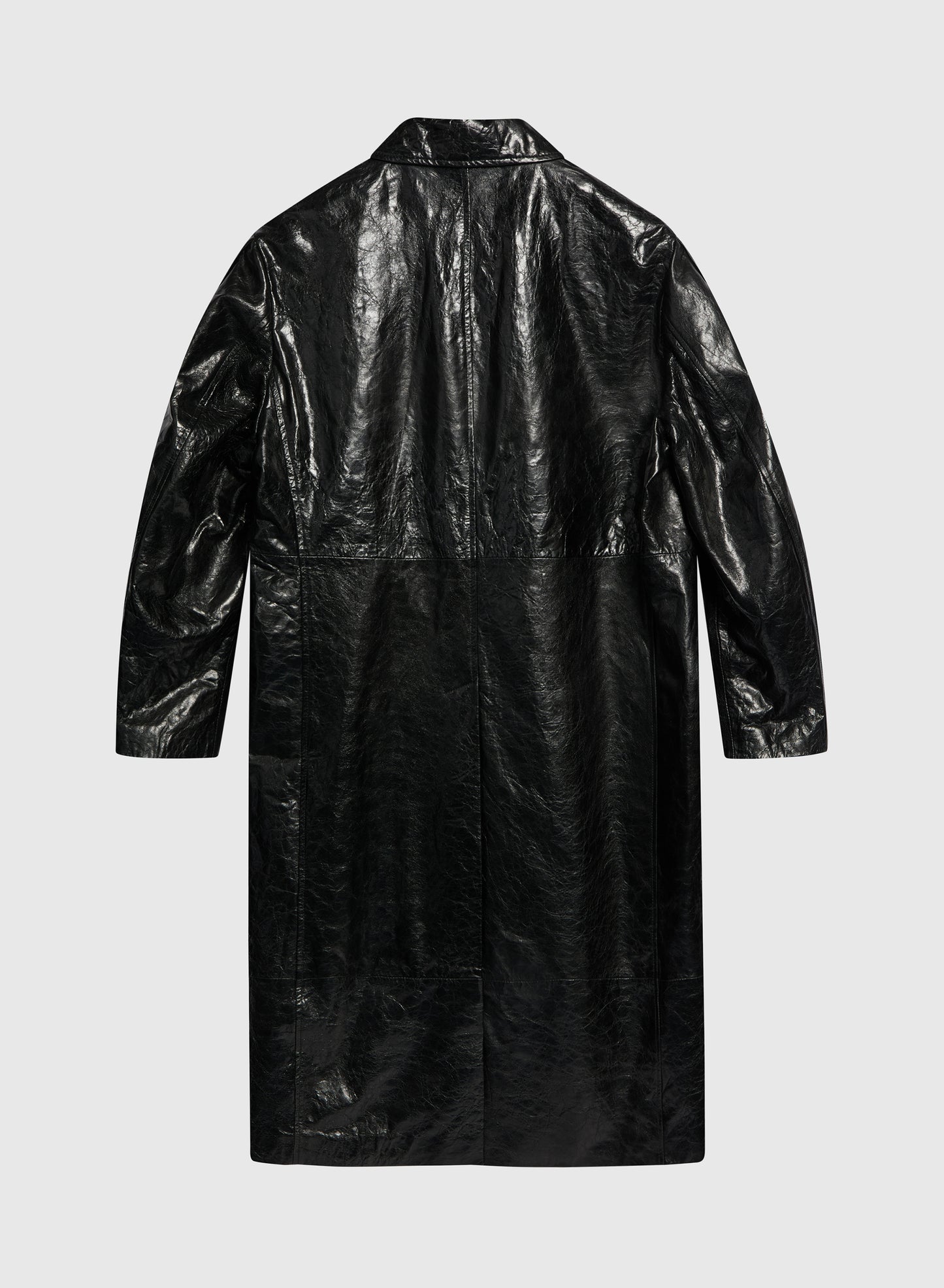 Light Trench Leather Black