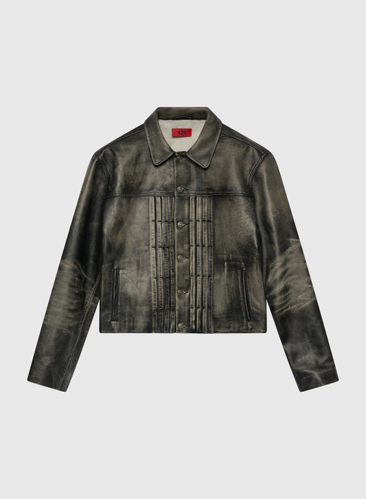 Leather Trucker Black