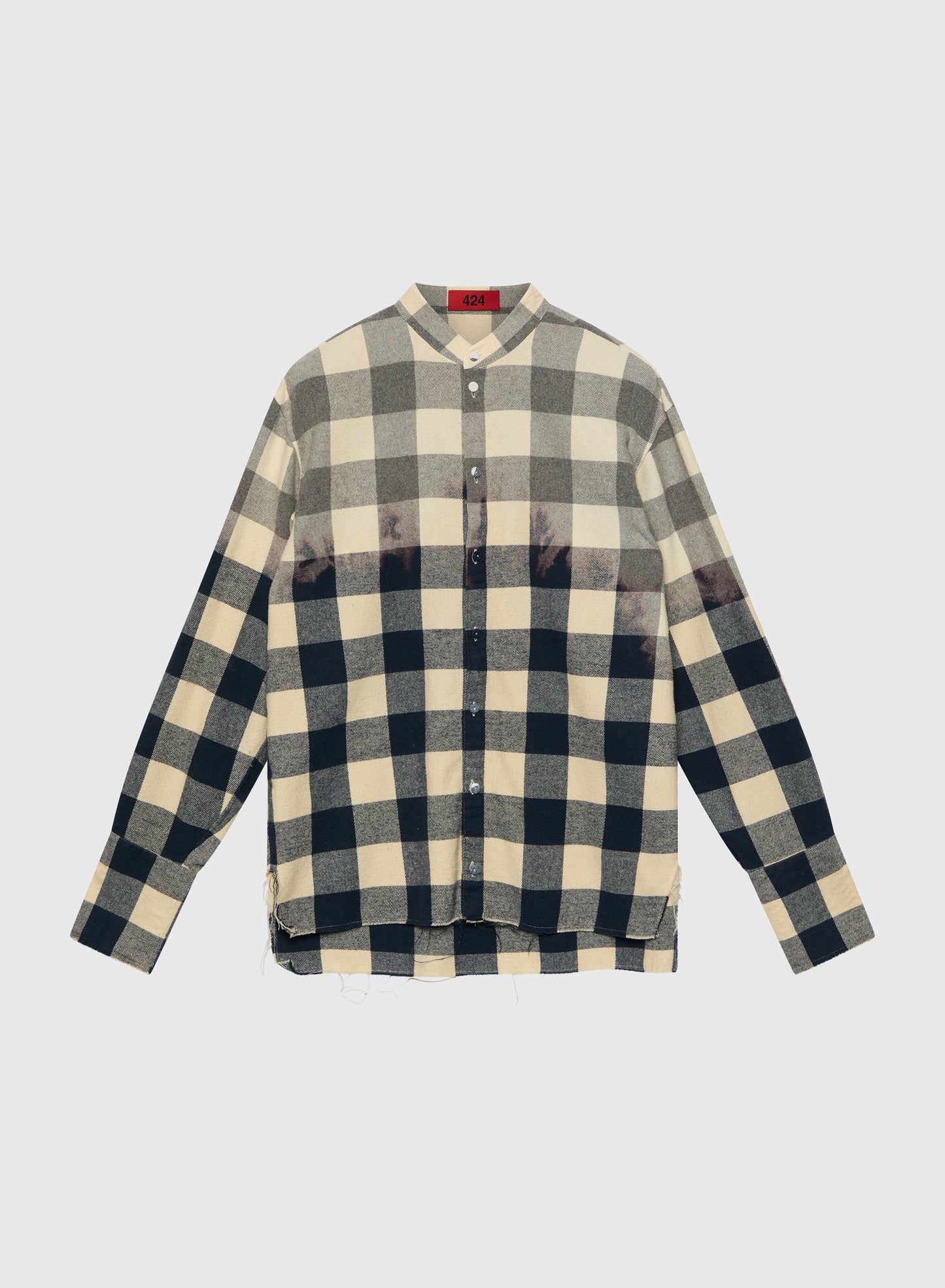 424 Tunic Tea Check Bleached And Dying