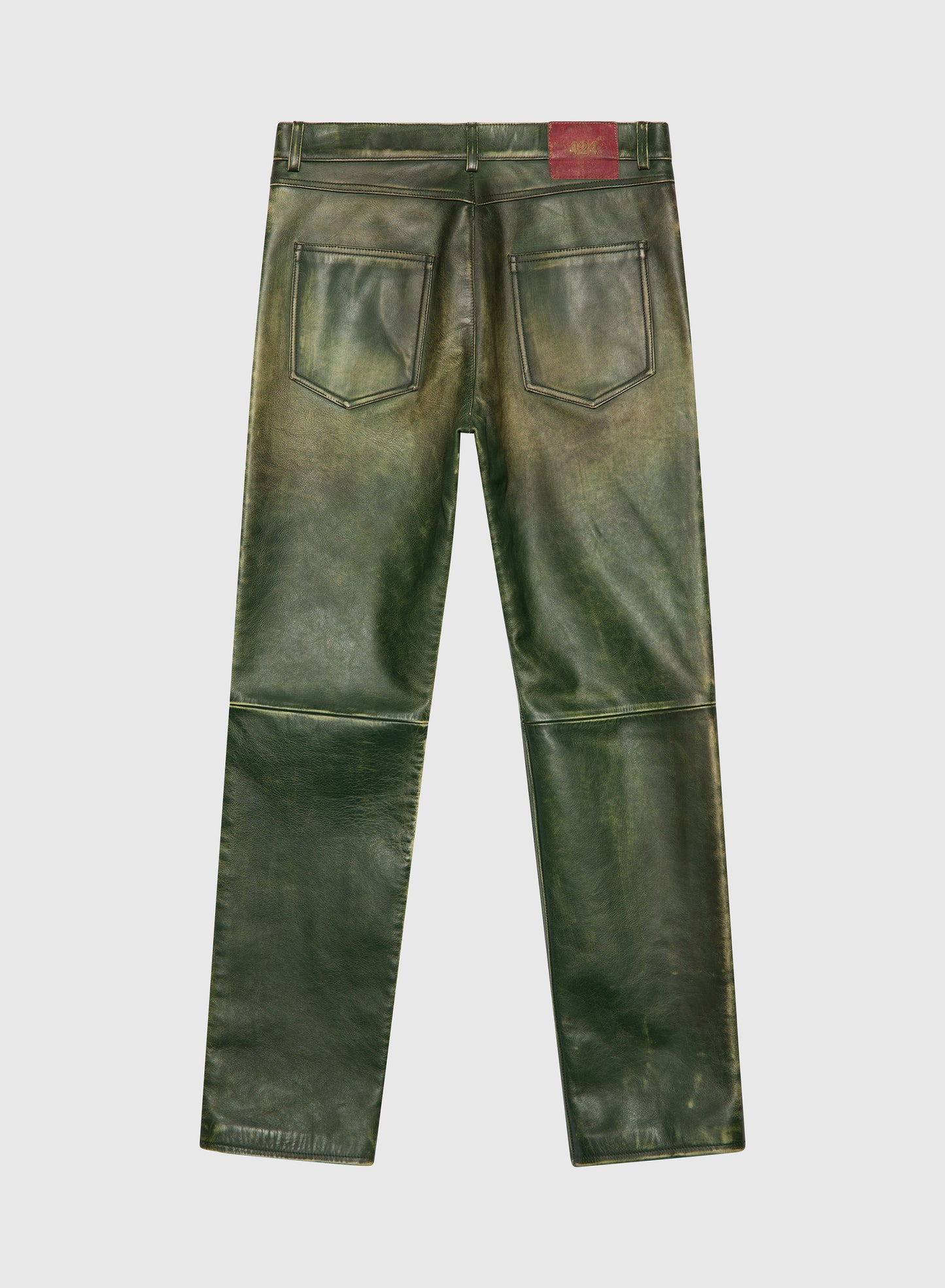 Green Leather Rub Off Pant
