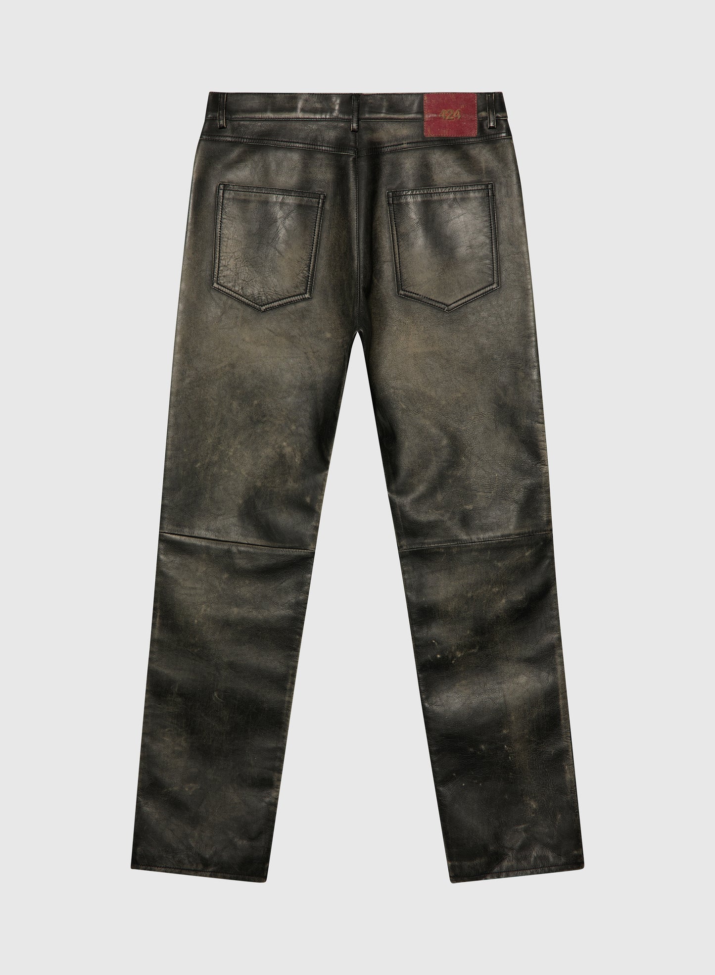 Black Leather Rub Off Pant