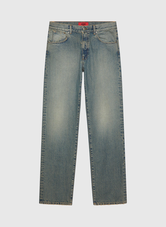 COLLECTION LOOSE DENIM FIVEPOCKET BLUE BROWN SUGAR WASHING