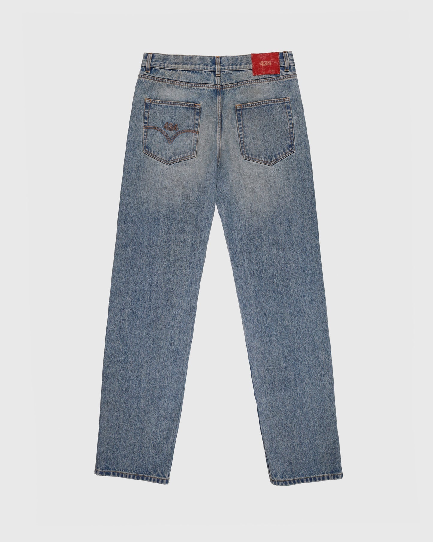 Loose Five Pocket Denim in Washed Light Blue