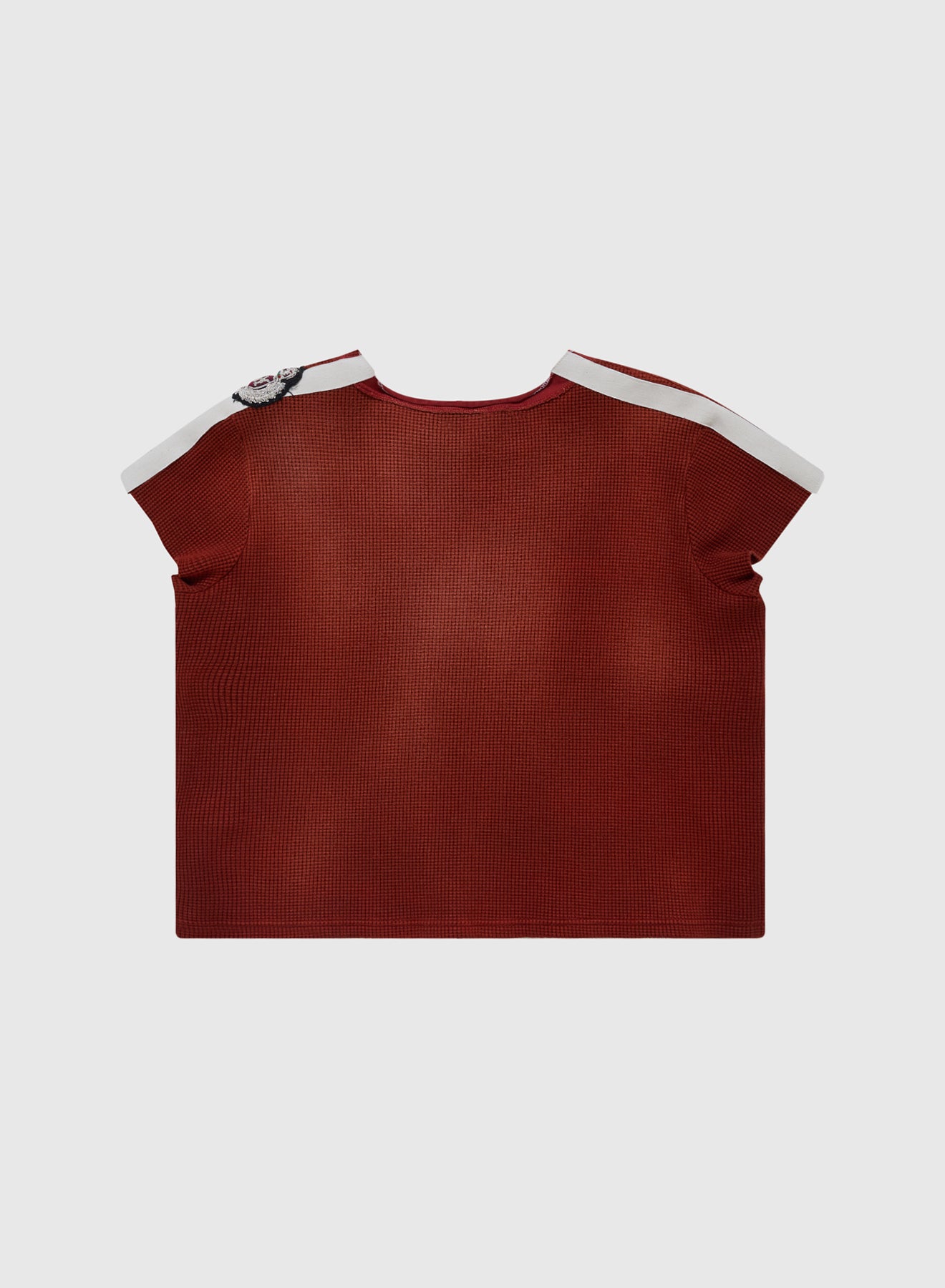 RIBBED BABY SCALLOP TEE COTTON THERMAL IN RED
