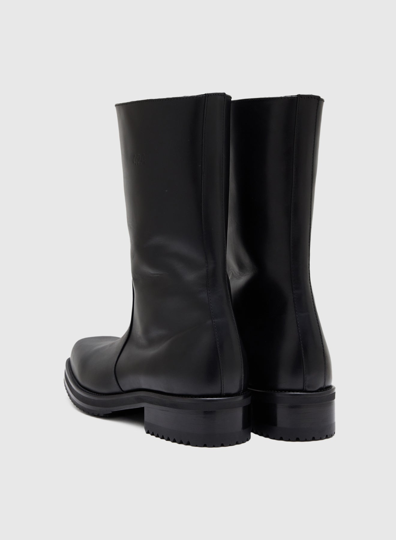 STRAIGHT BOOTS LEATHER IN BLACK