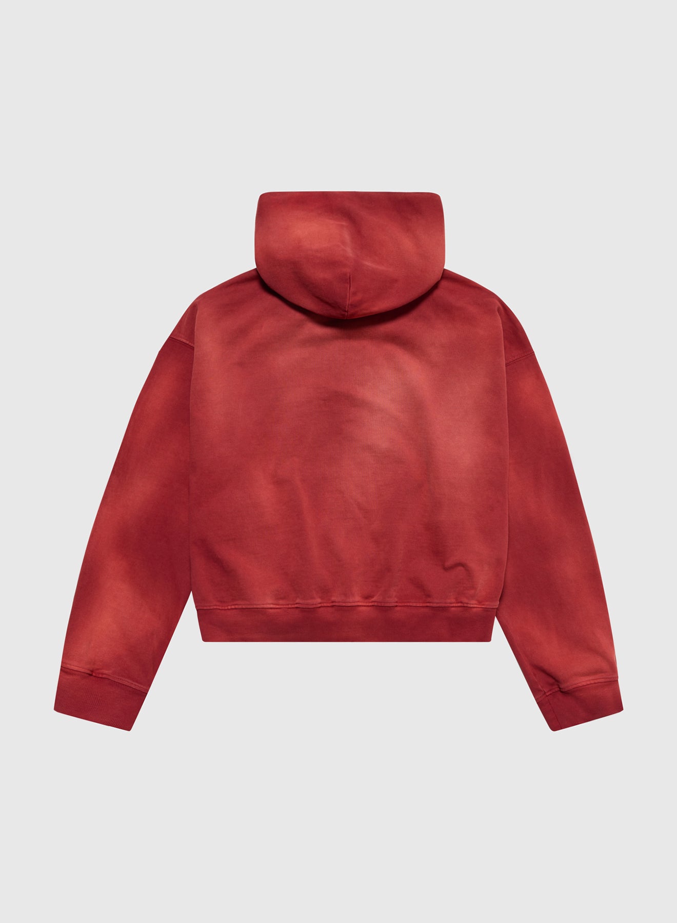 CREST ZIP UP HOODIE BRUSHED IN VINTAGE RED