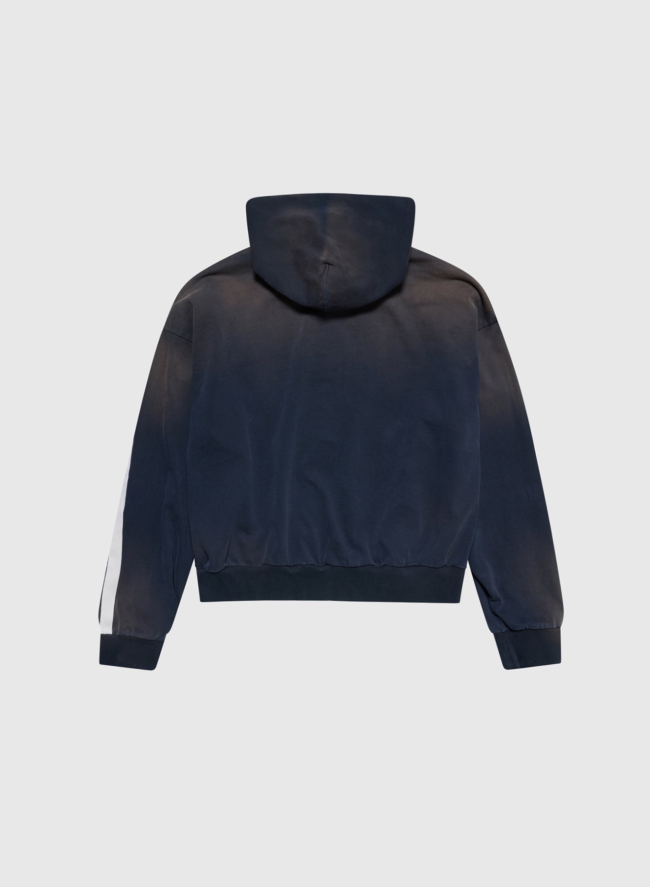 CREST ZIP UP HOODIE BRUSHED FLEECE IN VINTAGE BLACK