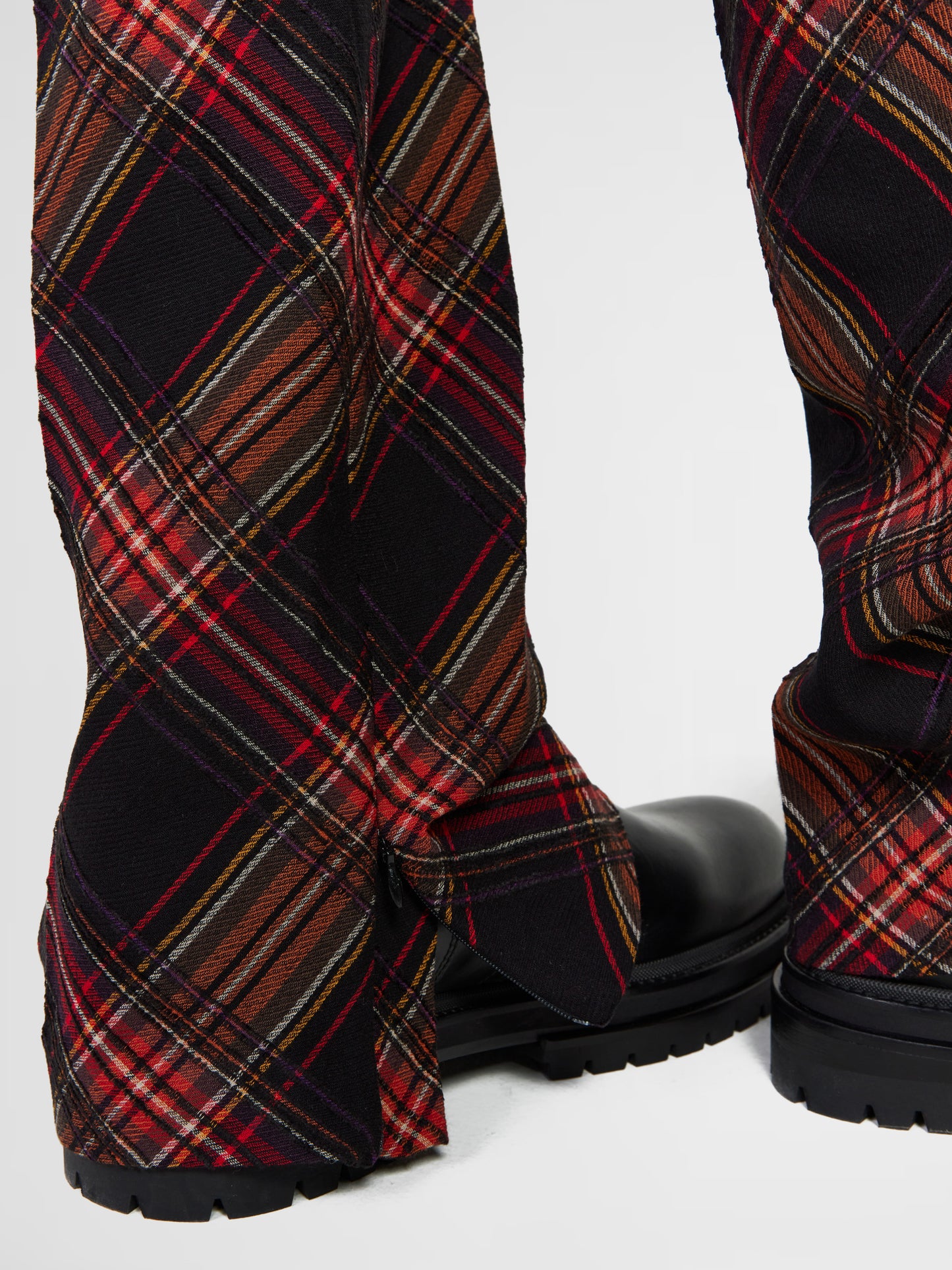 RED AND BLACK CHECKERED TROUSERS