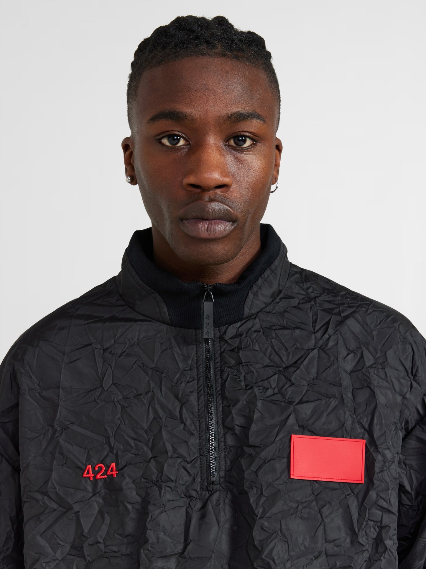 BLACK CRUMPLED JACKET