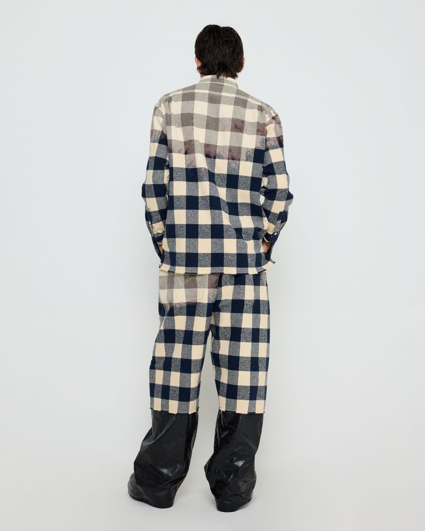 424 Tunic Tea Check Bleached And Dying