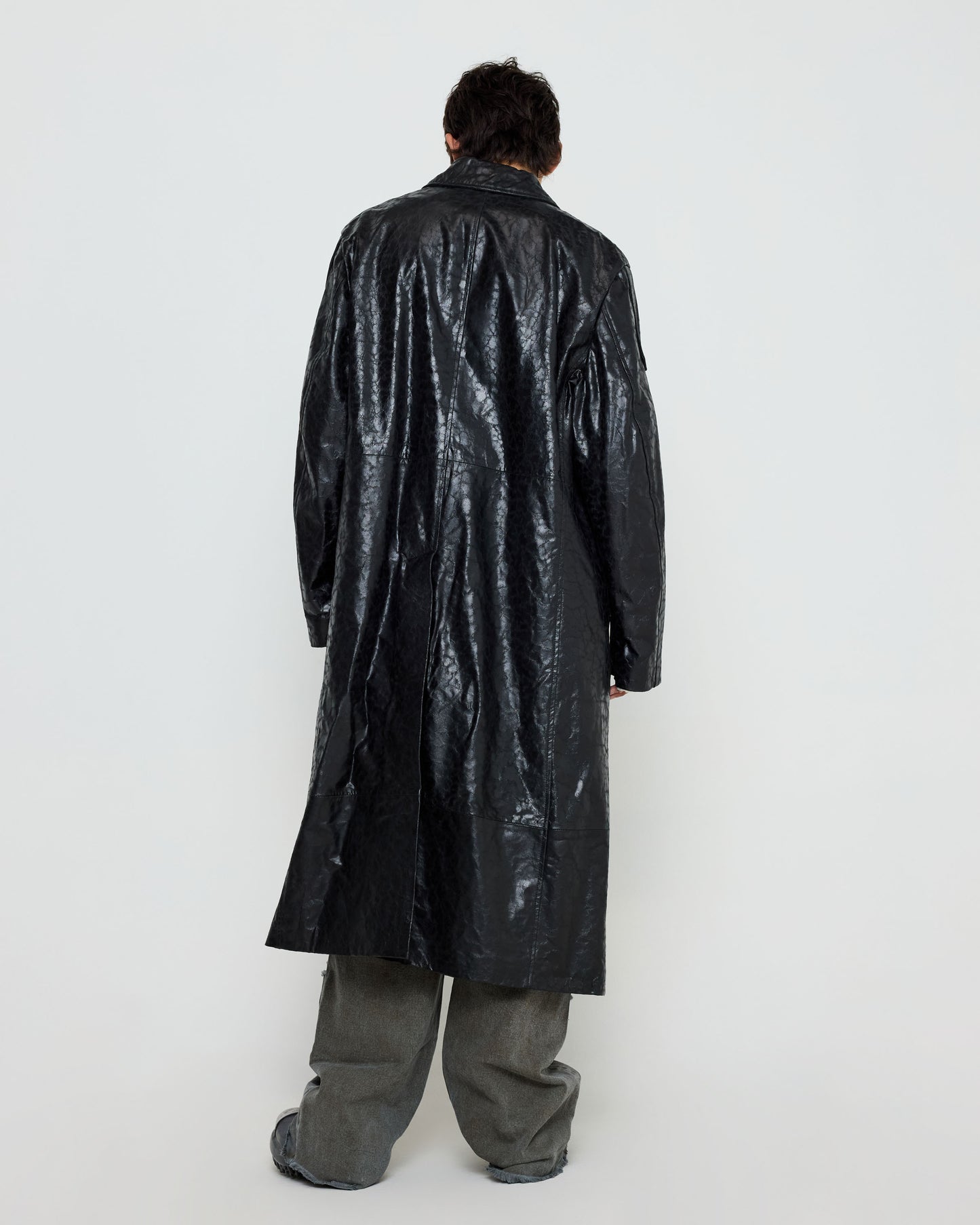 Light Trench Leather Black
