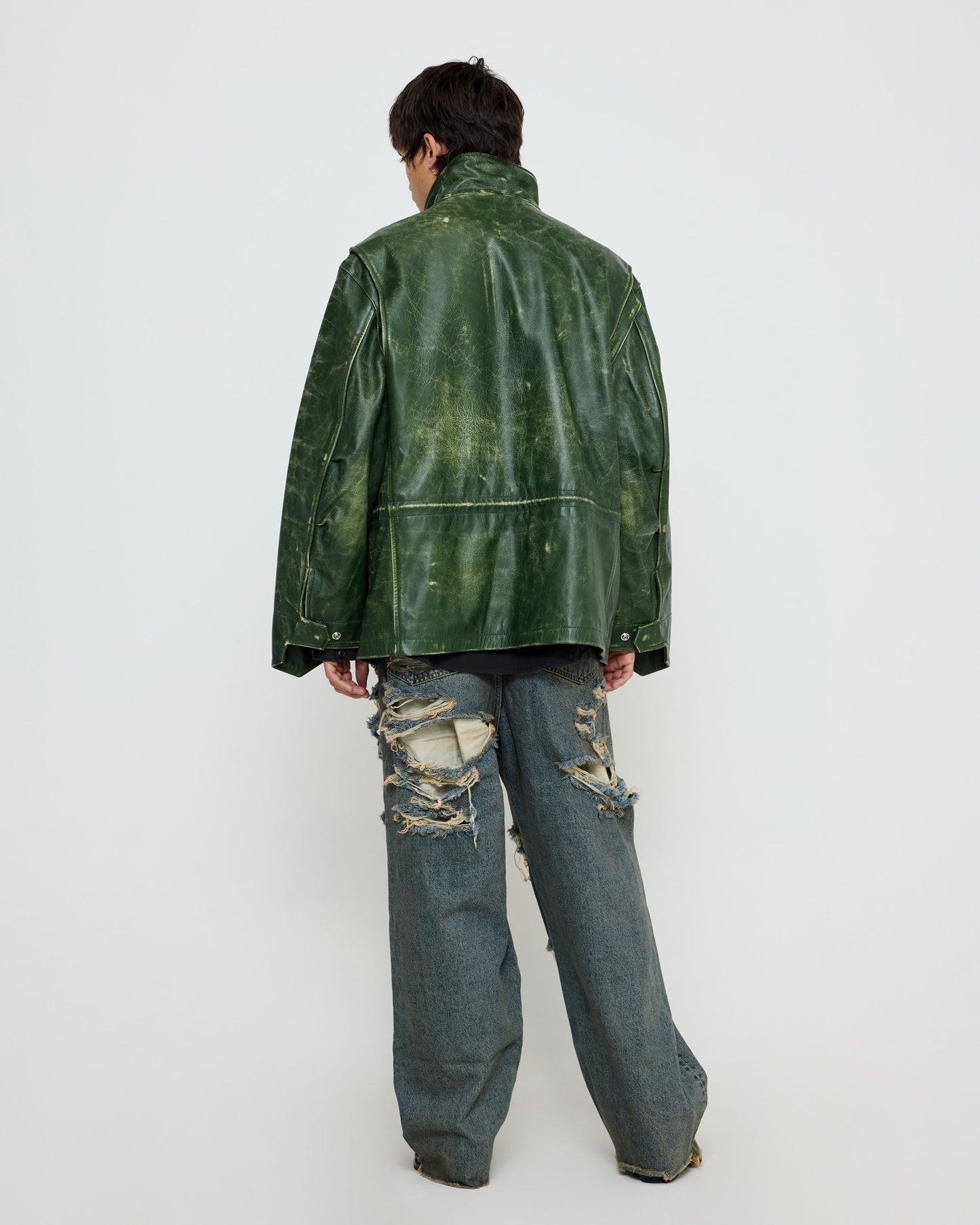 424 Leather M65 Forest Green