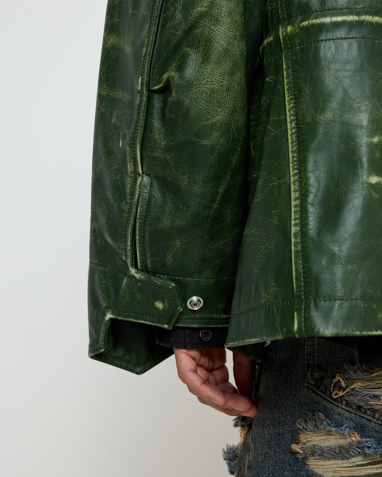 424 Leather M65 Forest Green
