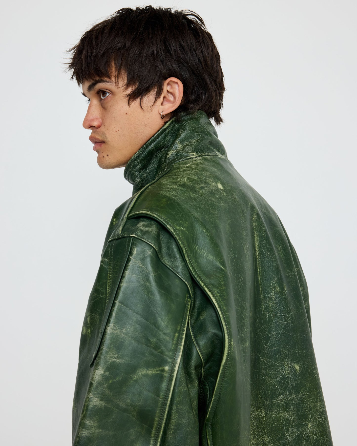 424 Leather M65 Forest Green