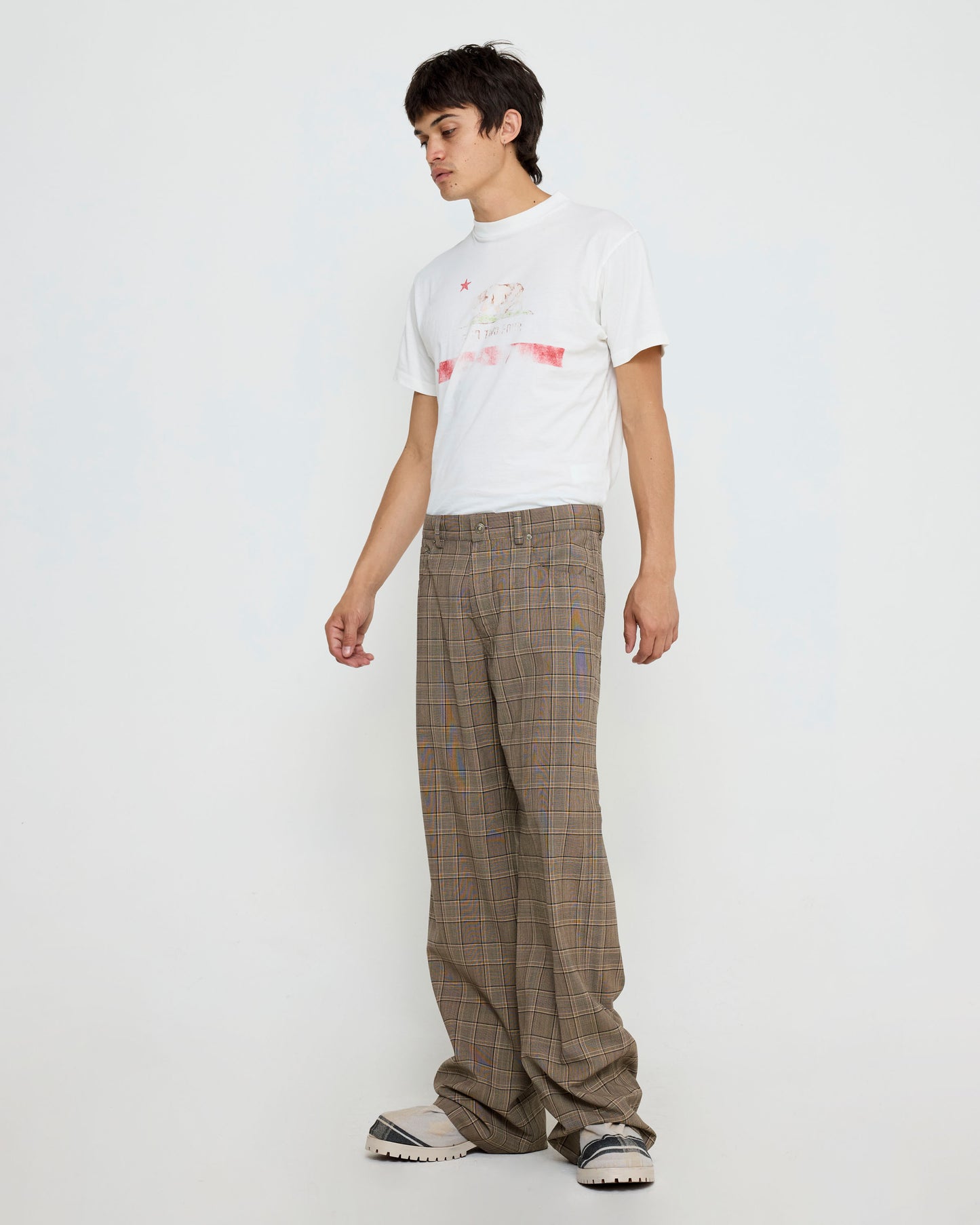 Tailored Loose Fivepocket Brown Check