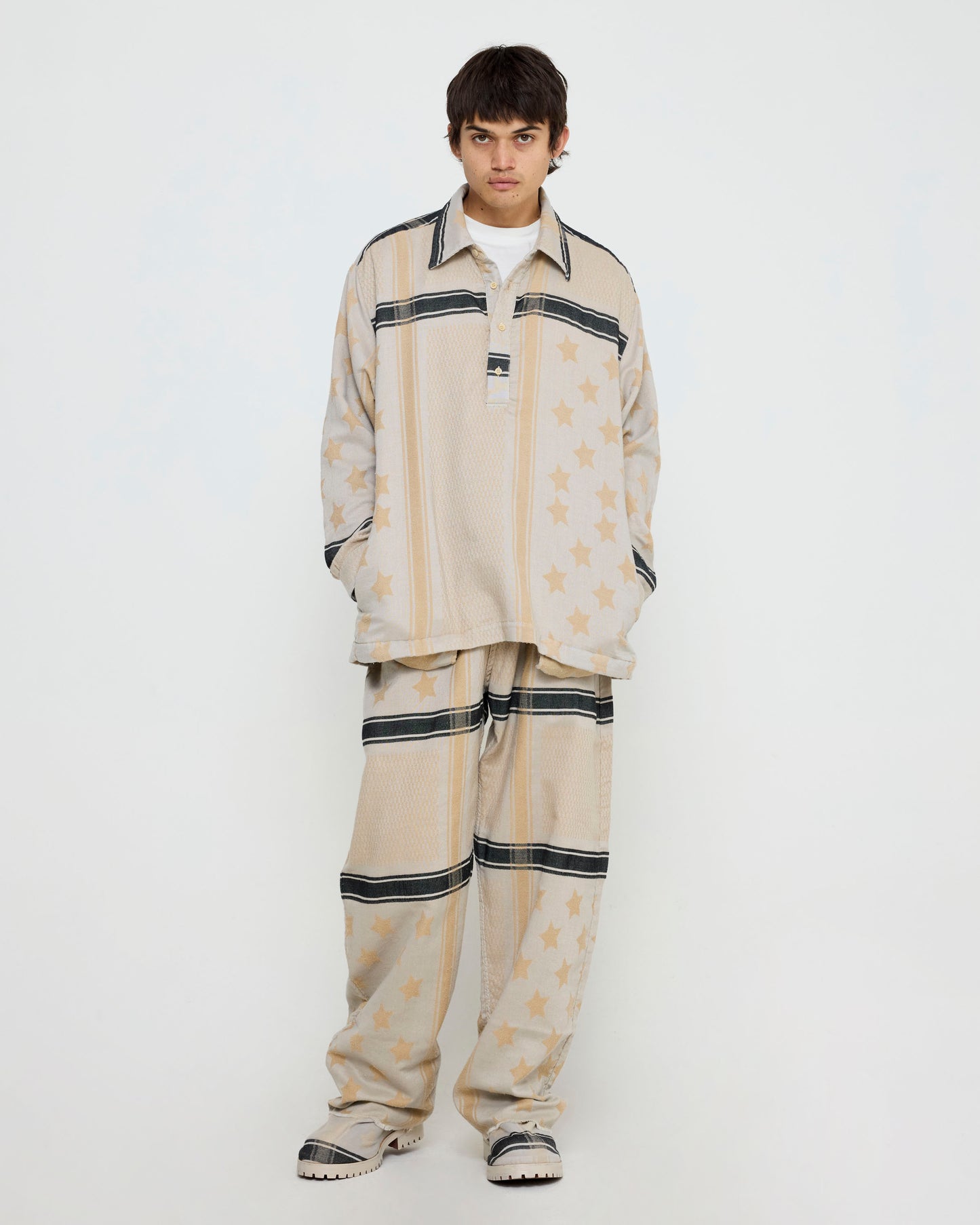 424 Overshirt Sand Navy Dye
