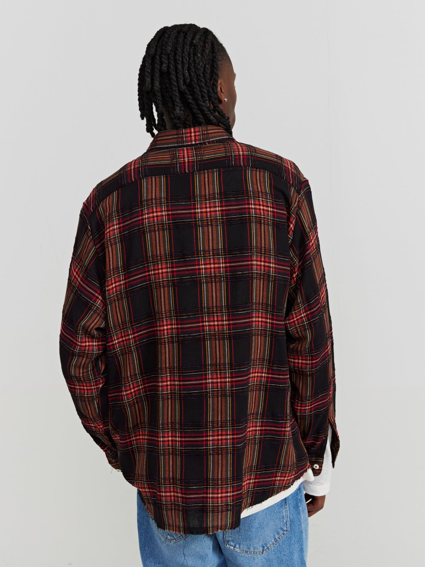 RED AND BLACK CHECKERED BUTTON-UP