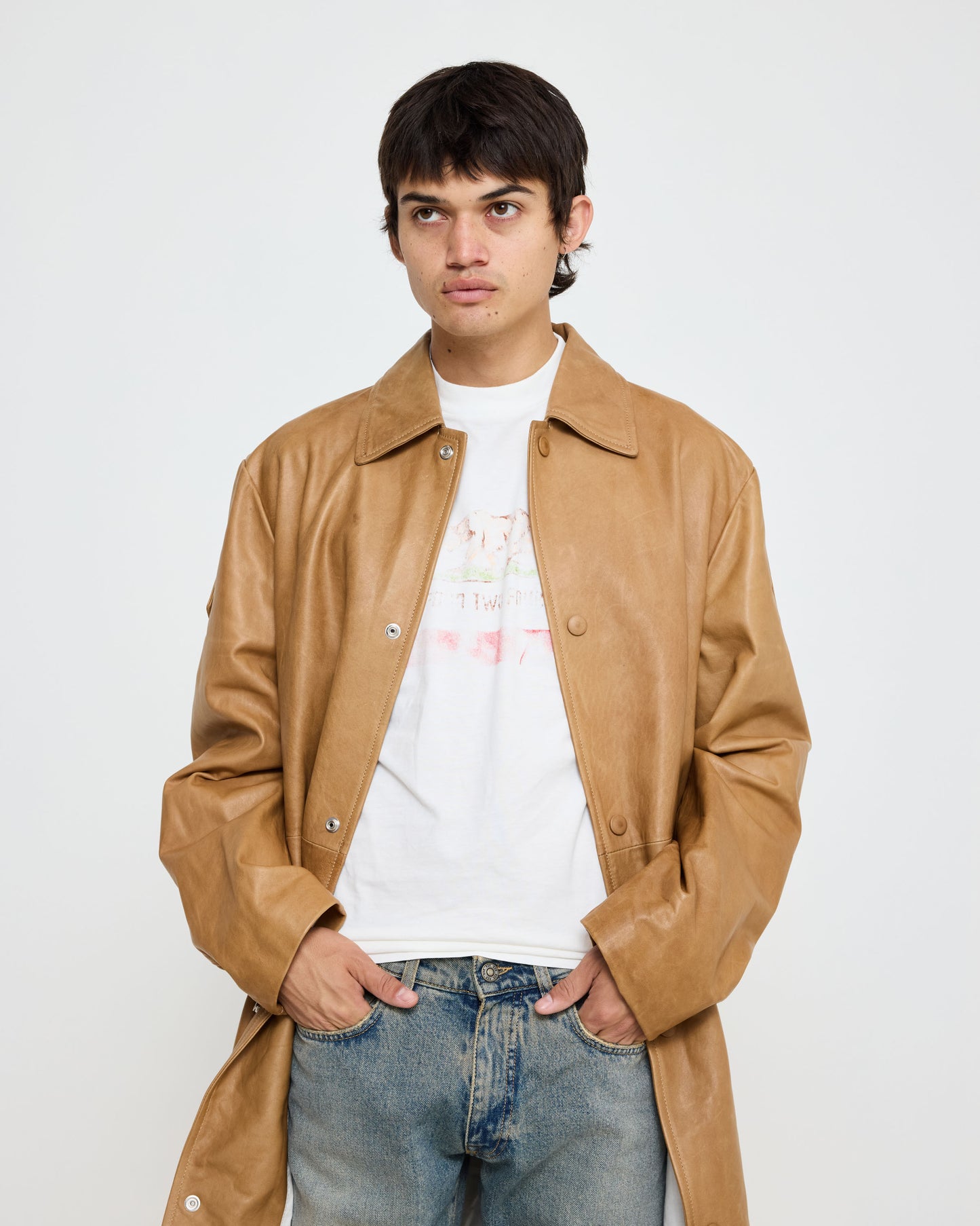 Light Trench Leather Ocra