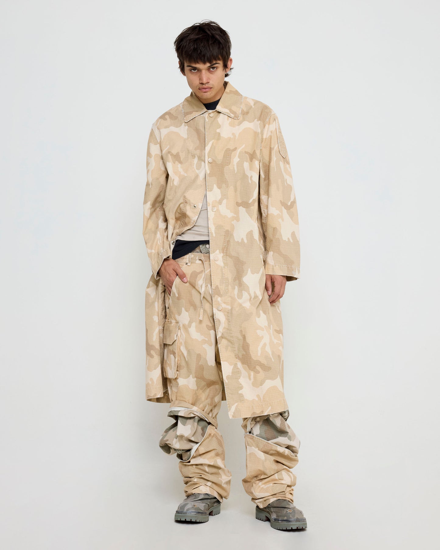Clean Trench Reversible Sand Camo Stone Washed