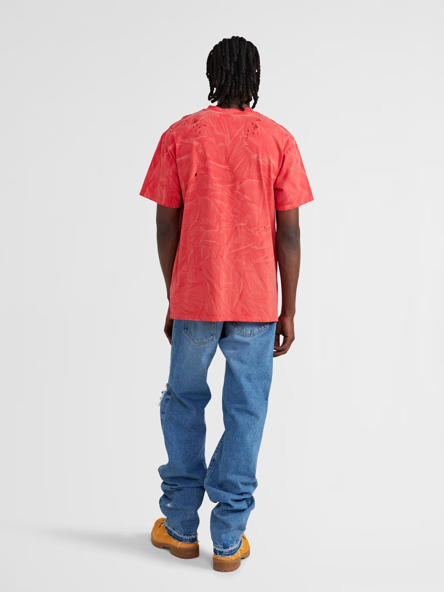 RED DISTRESSED TEE