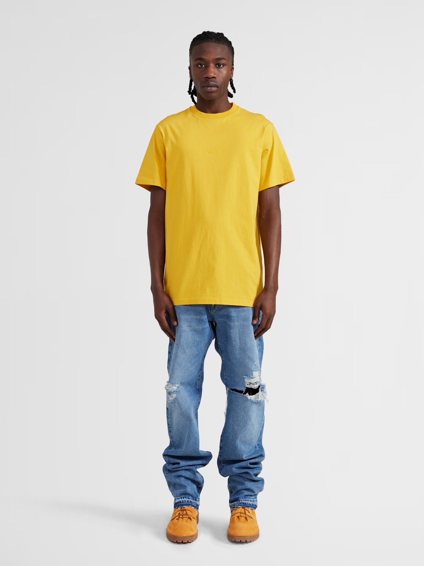 VARSITY YELLOW LOGO TEE