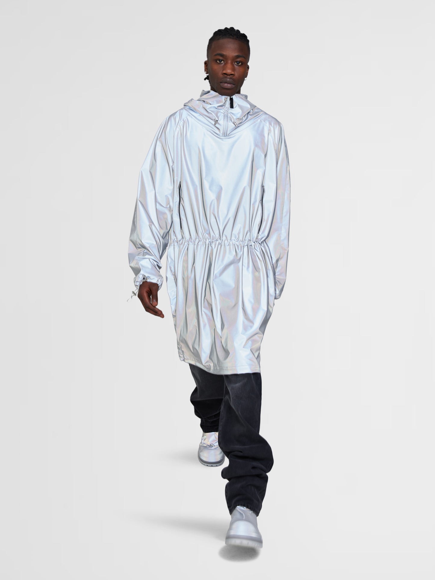 SILVER IRIDESCENT COAT