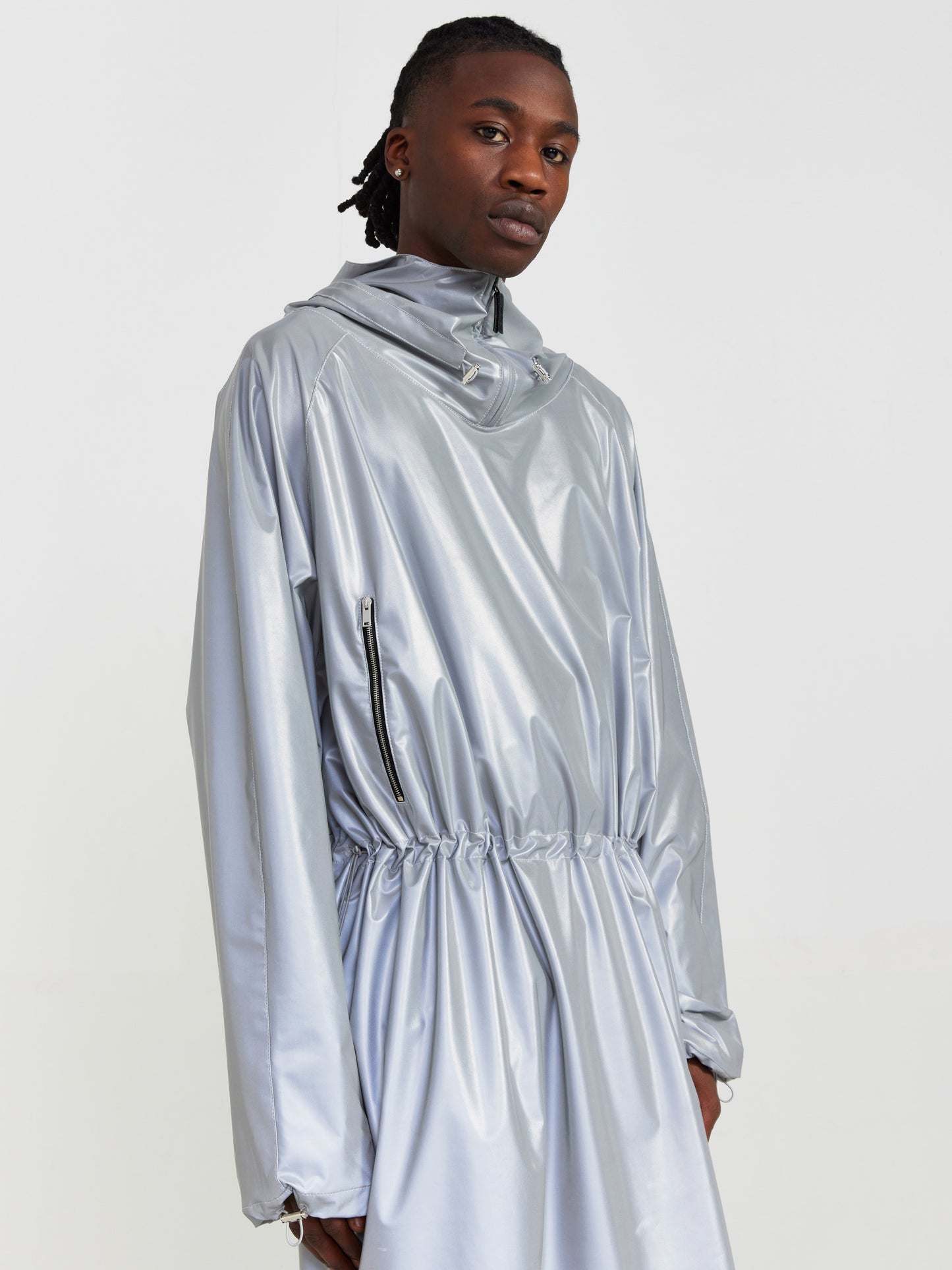 SILVER IRIDESCENT COAT