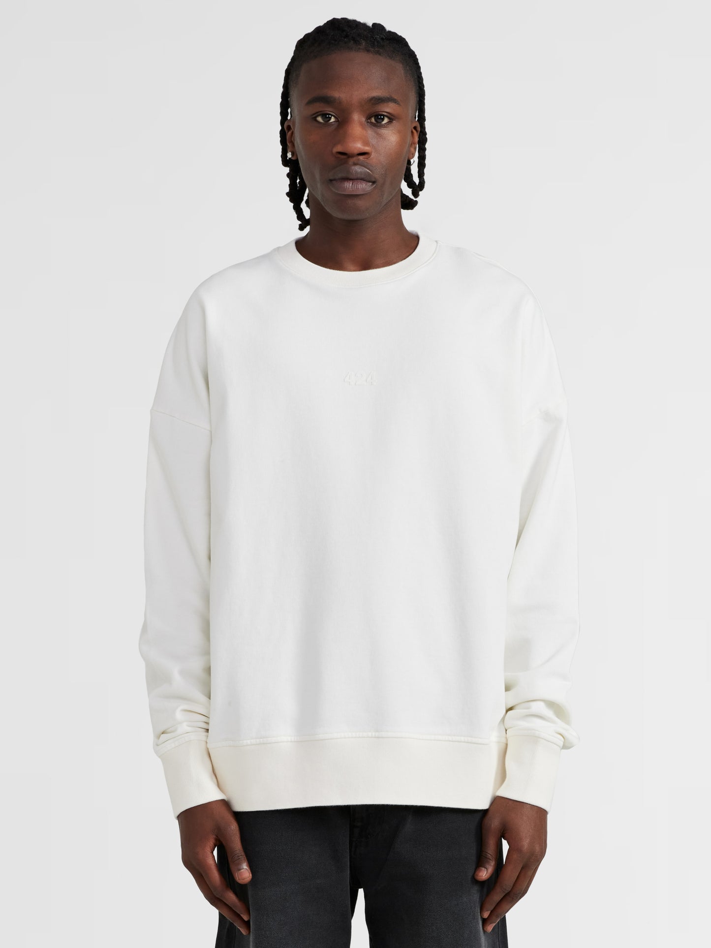 WHITE LOGO CREWNECK
