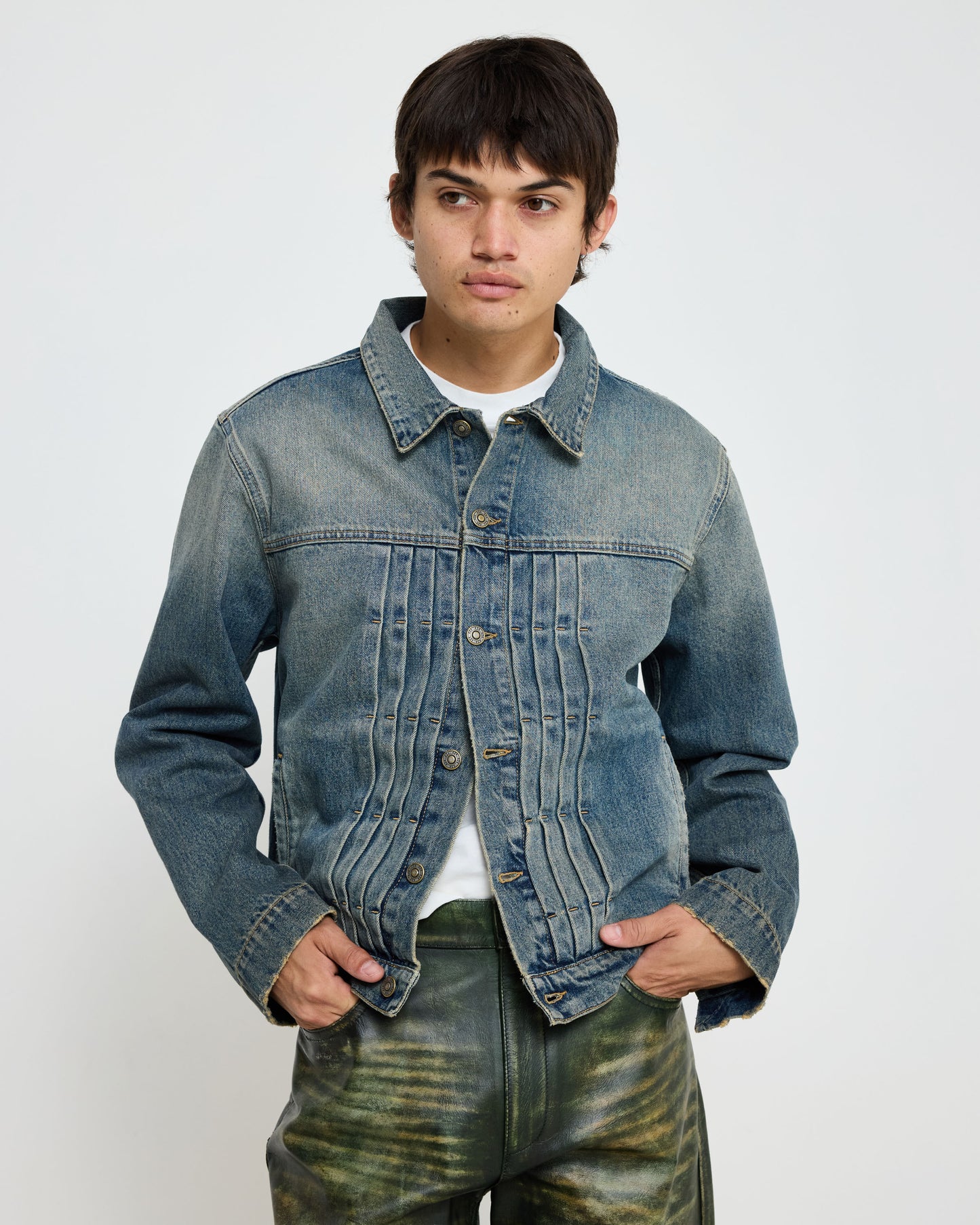 Alias Denim Trucker Blue Brown Sugar Washing