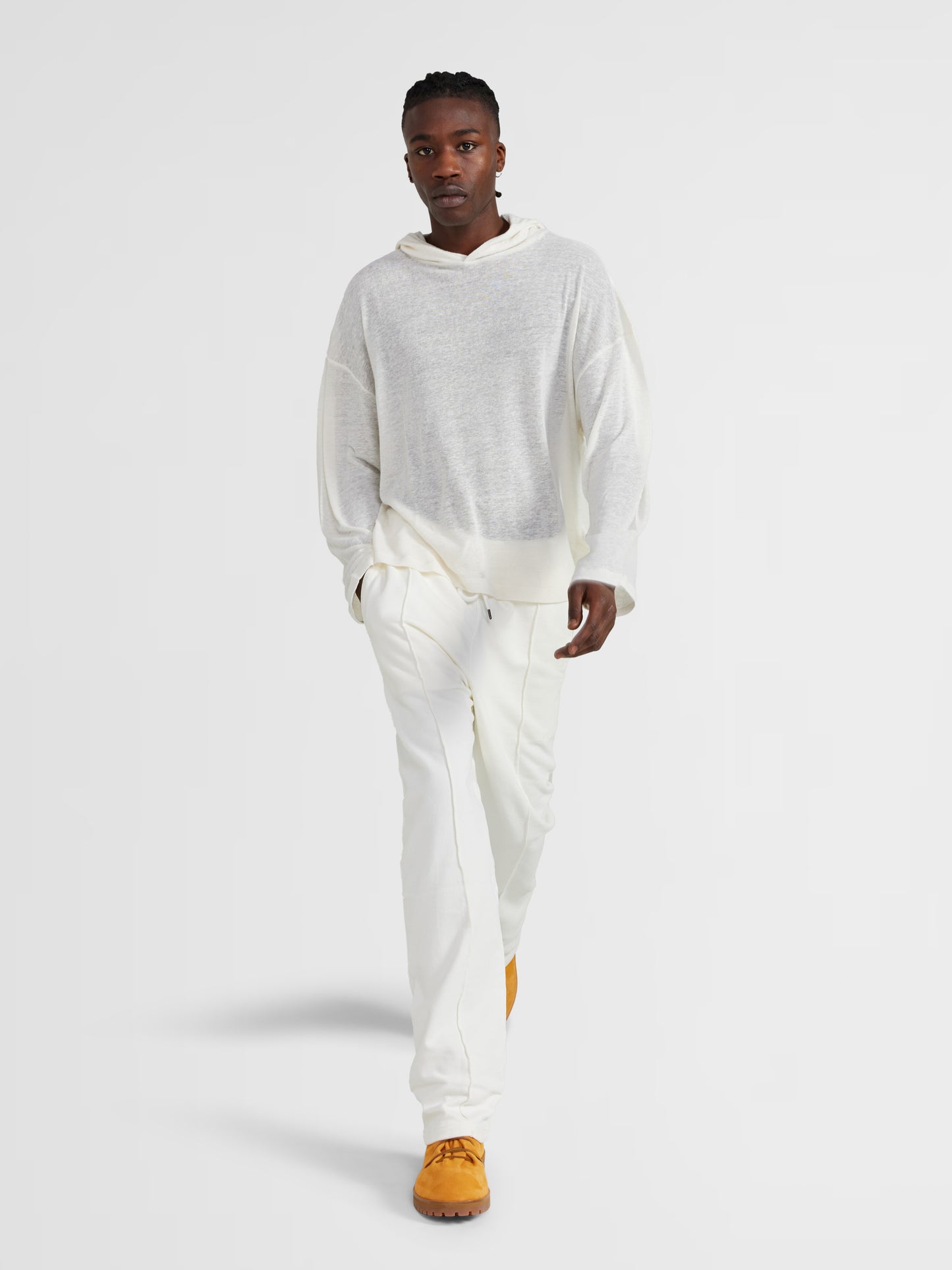 WHITE HOOD LONG SLEEVE