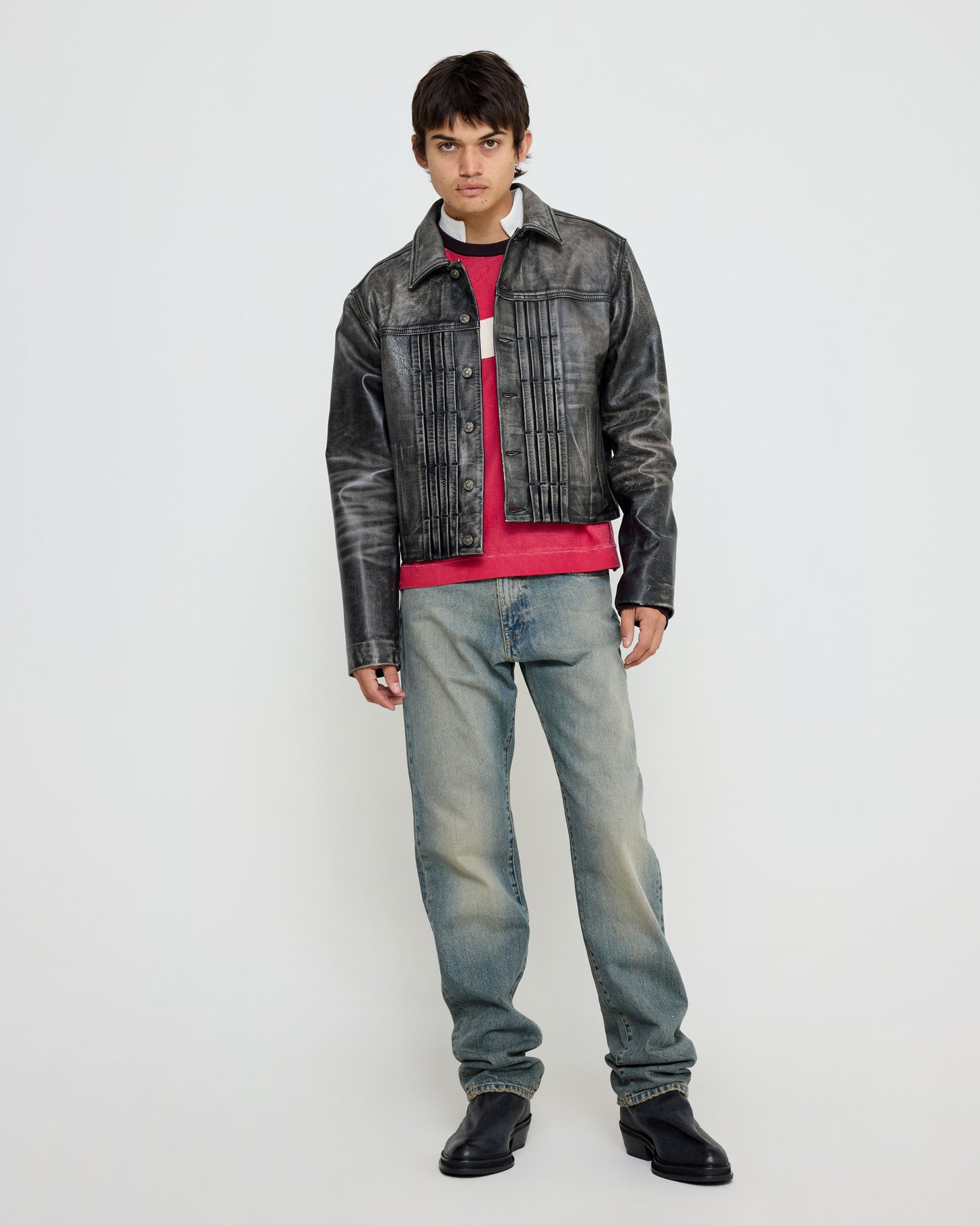COLLECTION LOOSE DENIM FIVEPOCKET BLUE BROWN SUGAR WASHING