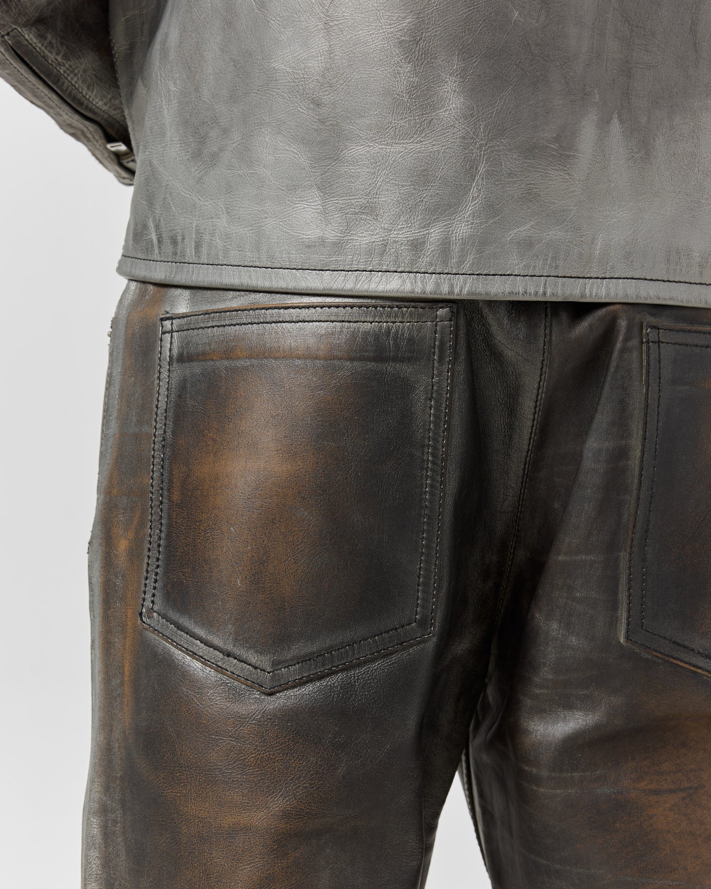 424 LEATHER FIVEPOCKET - SILVER