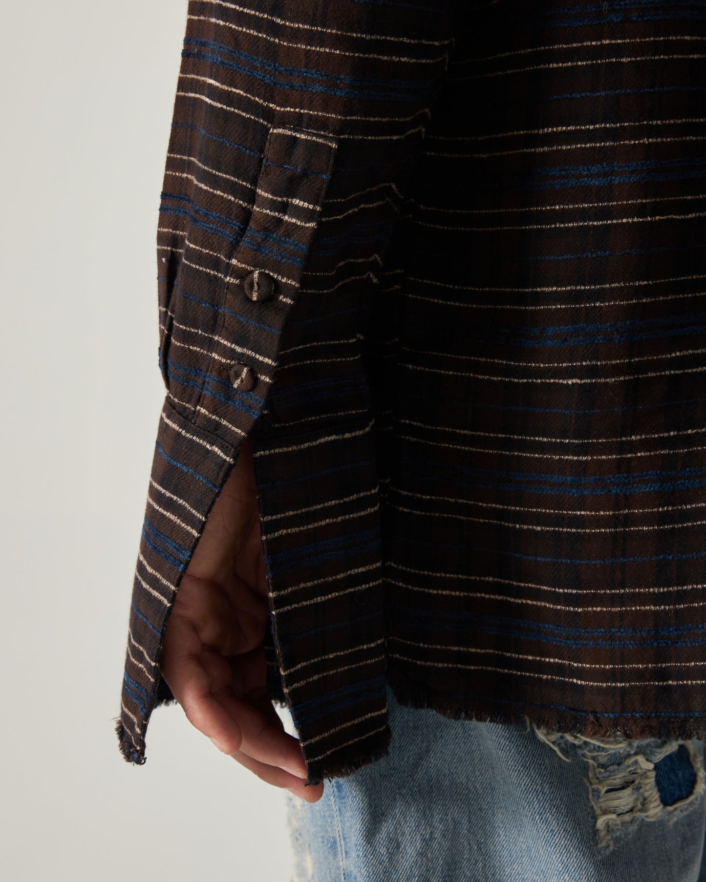 424 FLANNEL SHIRT EMBROIDERED IN BROWN