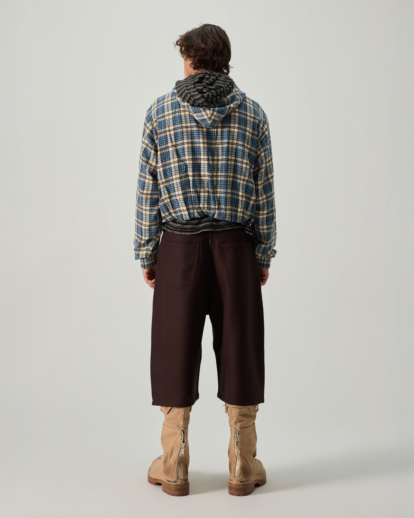 WRAPPED HOODIE EMBROIDERED FLANNEL IN SAND